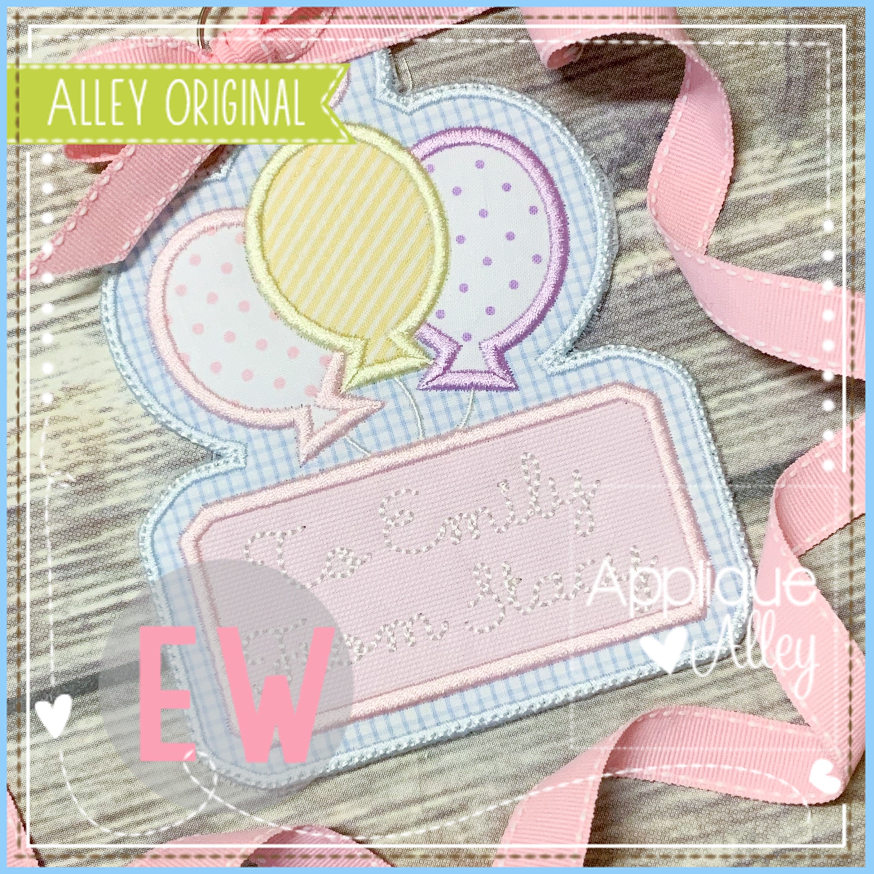 ITH BALLOONS BAG TAG 5590AAEW – appliquealley