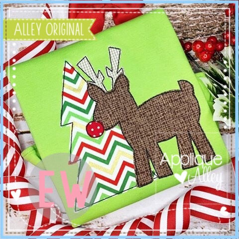 VINTAGE REINDEER AND TREE  AAEW