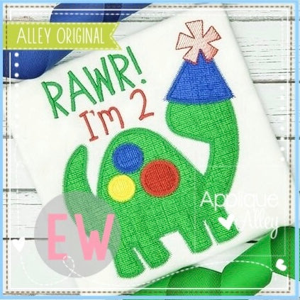 VINTAGE SATIN BIRTHDAY DINO AAEW