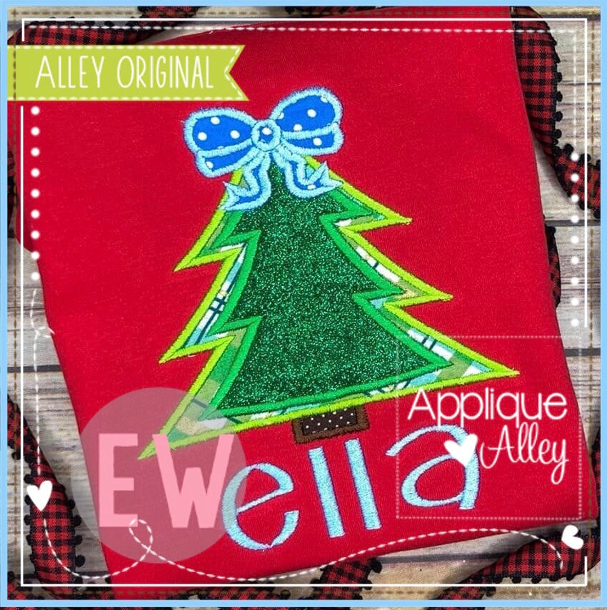 DOUBLE LAYERED CHRISTMAS TREE WITH BOW AAEW