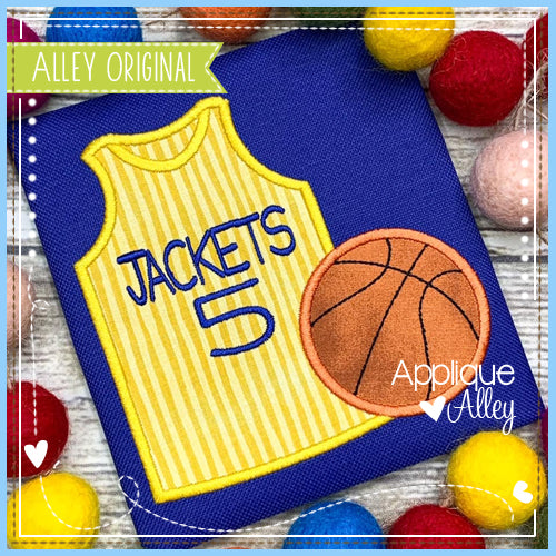 SATIN BASKETBALL JERSEY WITH BASKETBALL 6324AAEH