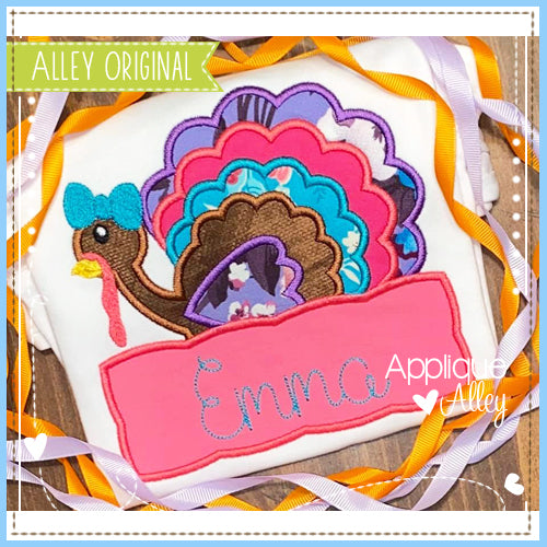 SATIN FLUFFY TURKEY GIRL WITH NAMEPLATE 5898AAEH