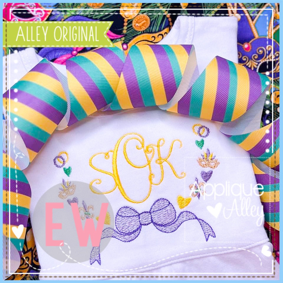 SCRATCHY BOW MARDI GRAS FRAME 7033AAEW