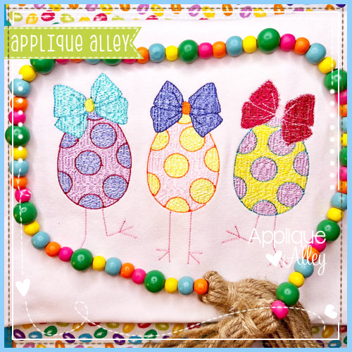 SCRATCHY CHICK FEET DOTTED EGG BOW TRIO 7118AAEH