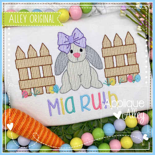 SCRATCHY EASTER FENCE FLOPPY BUNNY GIRL 7155AAEH