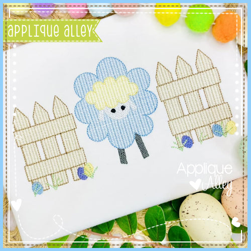 SCRATCHY EASTER FENCE FLOPPY LAMB 7166AAEH