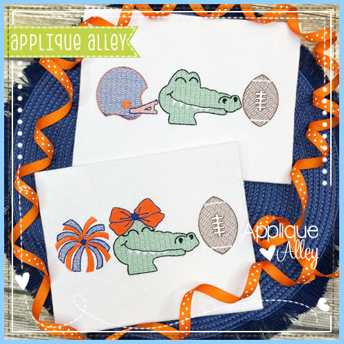 SCRATCHY GATOR GIRL FOOTBALL TRIO 6679AAEH