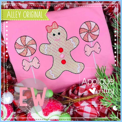 SCRATCHY GINGERBREAD GIRL WITH LOLLIPOPS 5968AAEW