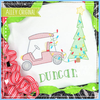 SCRATCHY GOLF CART PULLING CHRISTMAS TREE 5983AAEH