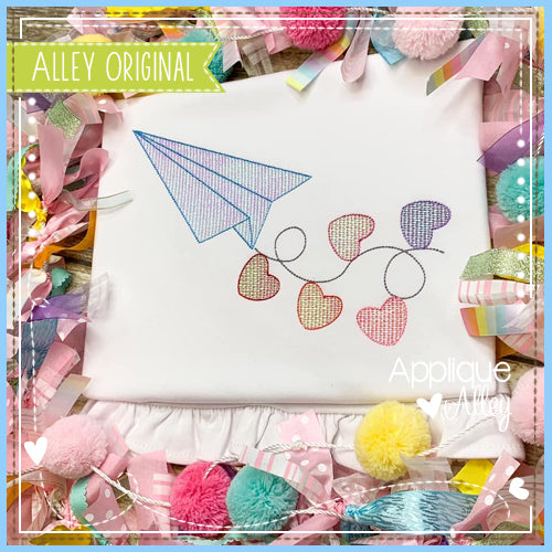 SCRATCHY PAPER AIRPLANE WITH HEARTS 6139AAEH