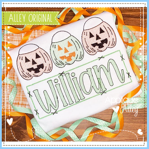 SCRATCHY PUMPKIN PAIL TRIO WITH NAME PLATE  5850AAEH