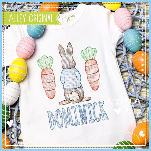 SCRIBBLED RABBIT WITH CARROTS 5490AAEH – appliquealley