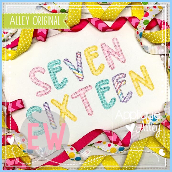 SEVEN SIXTEEN APPLIQUE FONT AAEW