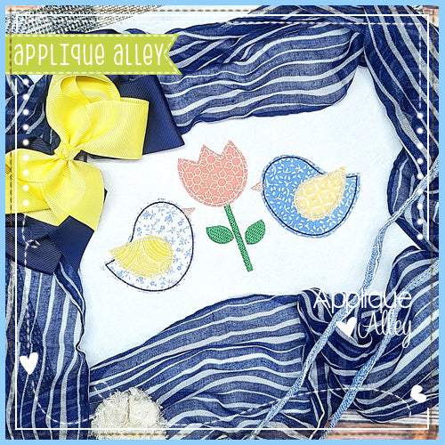 VINTAGE BIRDS WITH TULIP 7009AAEH