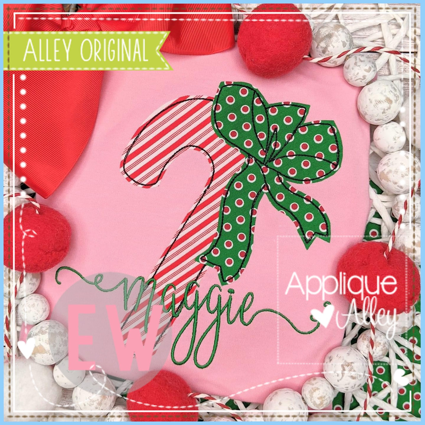VINTAGE CANDY CANE WITH BOW 5749AAEW
