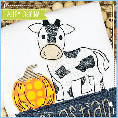 VINTAGE CURIOUS COW WITH PUMPKIN 5877AAEH