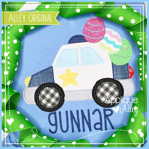VINTAGE EASTER POLICE CAR 5478AAEH – appliquealley
