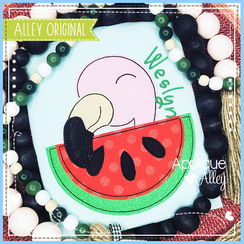 VINTAGE FLAMINGO FACE WITH WATERMELON 6536 AAEH