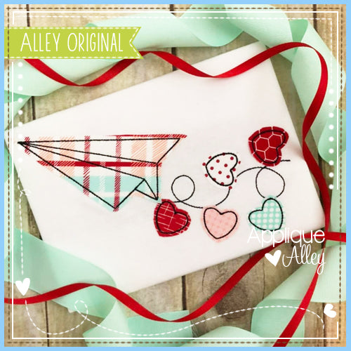 VINTAGE PAPER AIRPLANE WITH HEARTS 6145AAEH