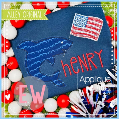 VINTAGE SHARK WITH FLAG 6405AAEW