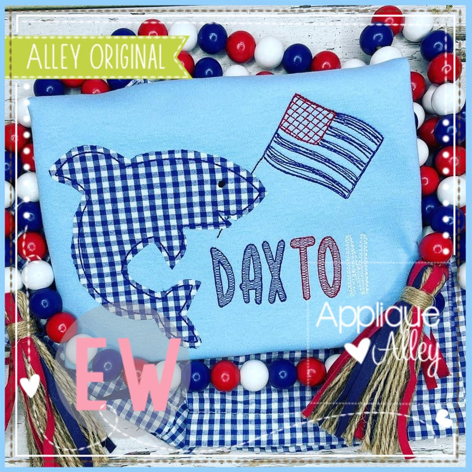 VINTAGE SHARK WITH FLAG 6405AAEW