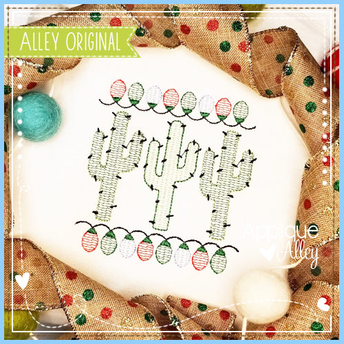 SCRATCHY CACTUS TRIO WITH CHRISTMAS LIGHTS 5127AAEH