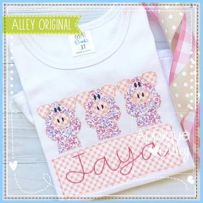 VINTAGE NAME 3 LITTLE PIGGLY PIGS  AAEH