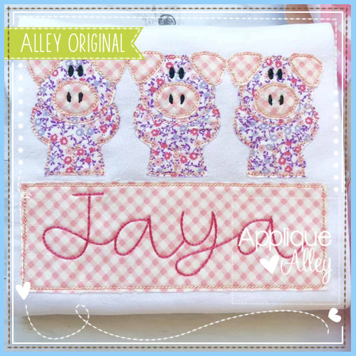 VINTAGE NAME 3 LITTLE PIGGLY PIGS  AAEH