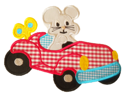 MOUSE IN TOY CAR