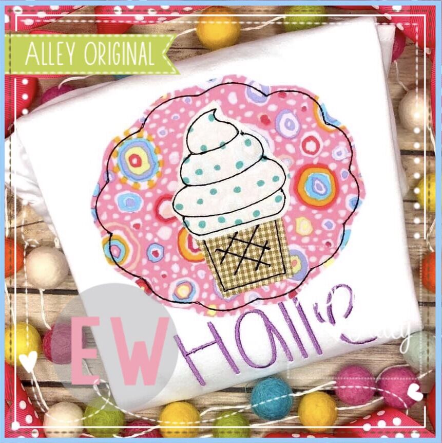 VINTAGE SCALLOPED FRAME ICE CREAM CONE - AAEW